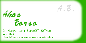 akos borso business card